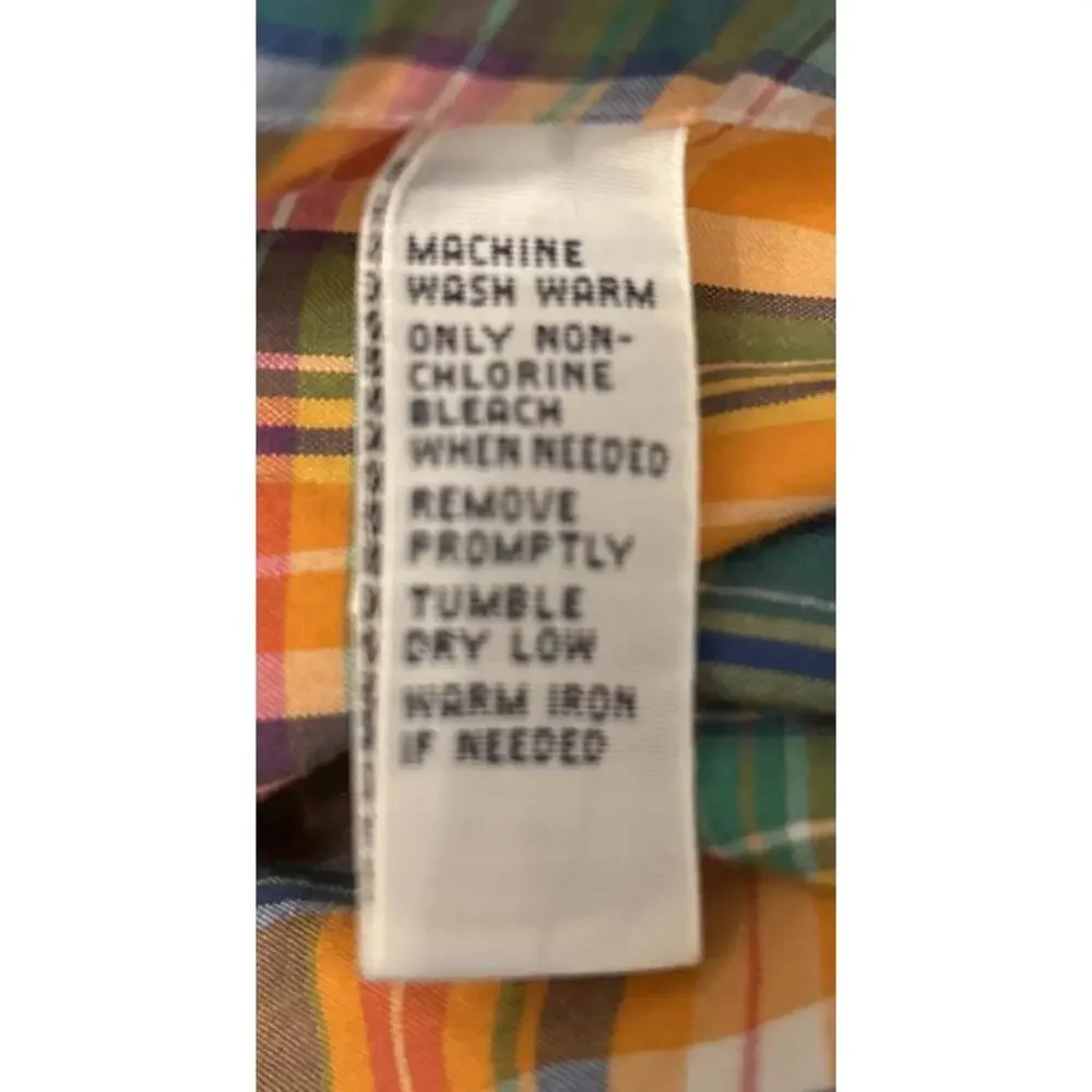 Polo Ralph Lauren Men's Custom Fit Button-Up Orange Plaid XL/TG Madras Preppy - Picture 7 of 7